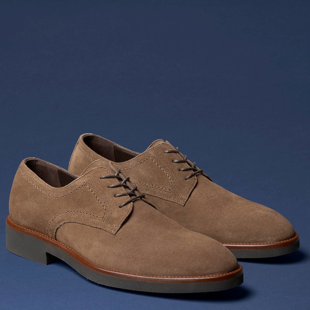 Johnston & Murphy Men's Ridgeland Plain Toe - Taupe Italian Suede